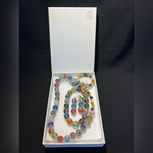 Pre-loved silver and multi Crystal 3 piece set